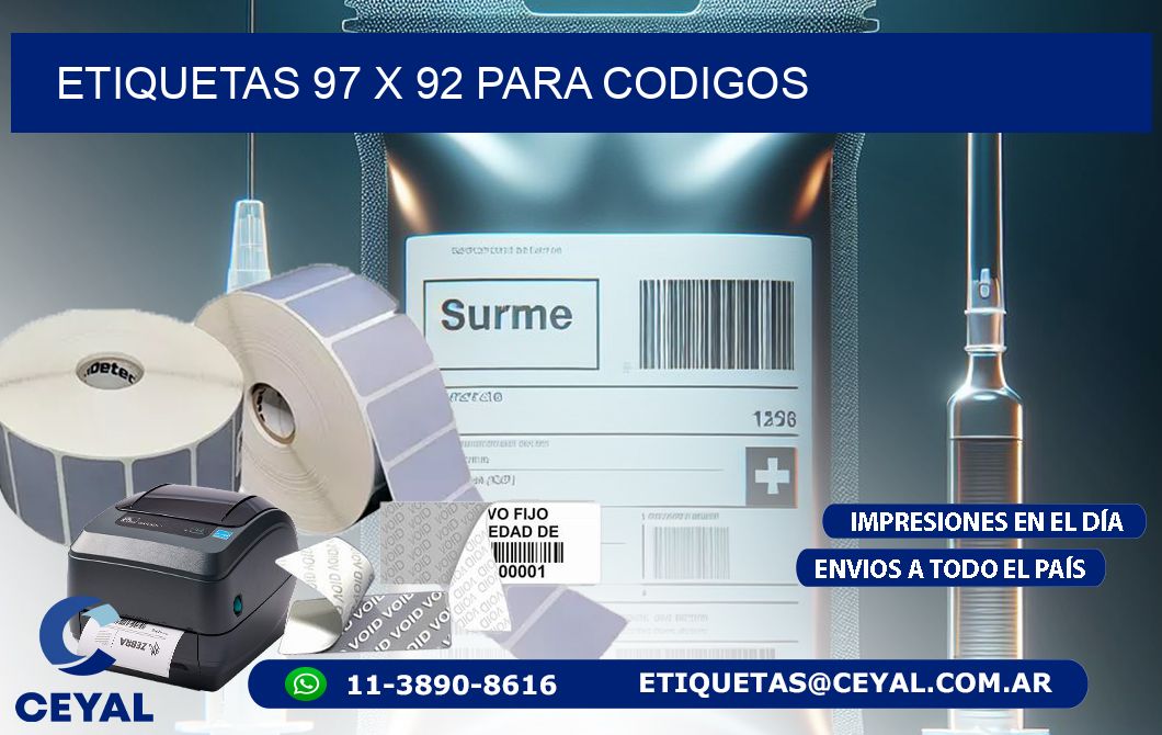 ETIQUETAS 97 x 92 PARA CODIGOS