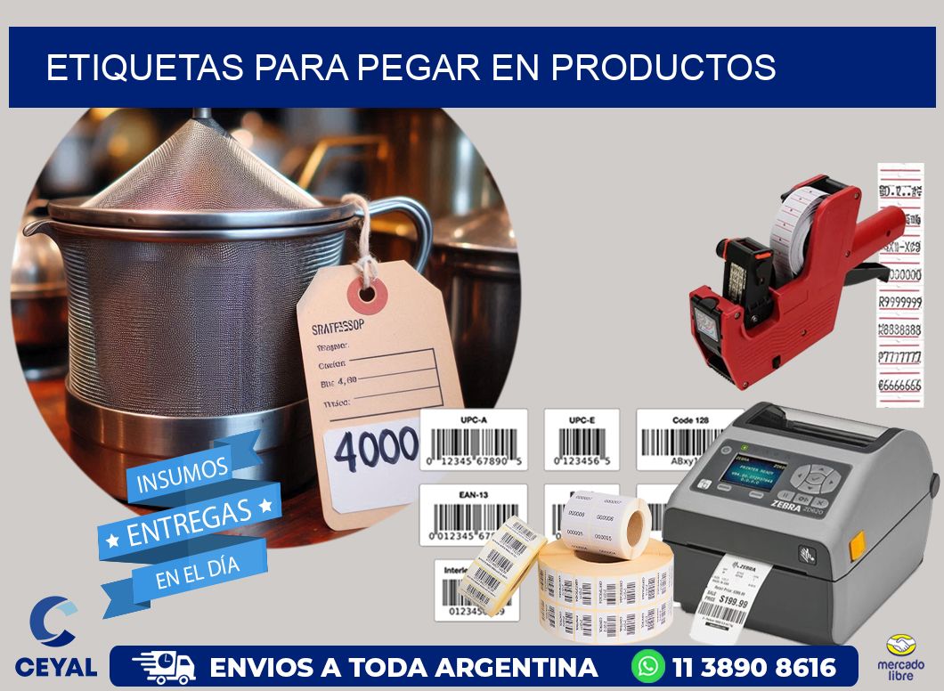 ETIQUETAS PARA PEGAR EN PRODUCTOS