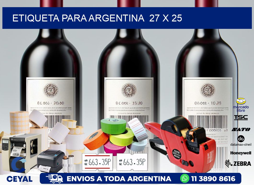 etiqueta para Argentina  27 x 25
