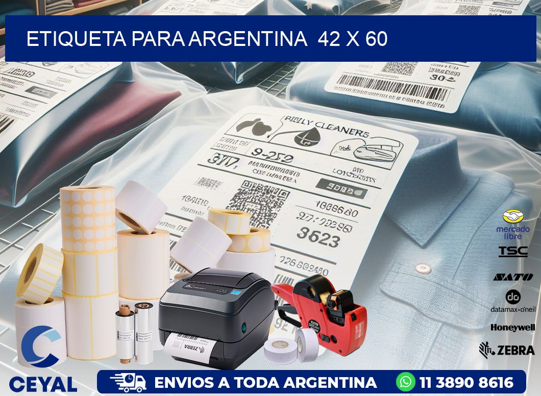 etiqueta para Argentina  42 x 60