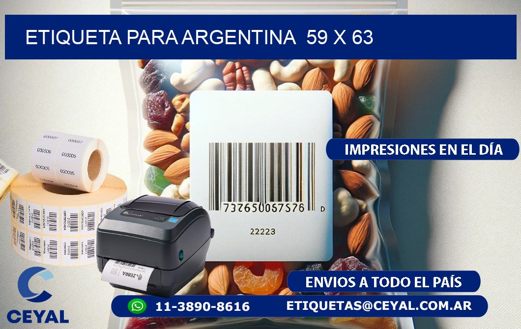 etiqueta para Argentina 59 x 63