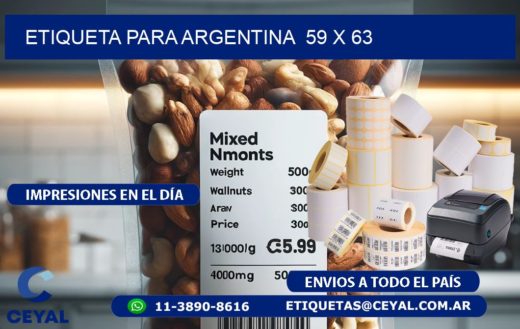 etiqueta para Argentina 59 x 63
