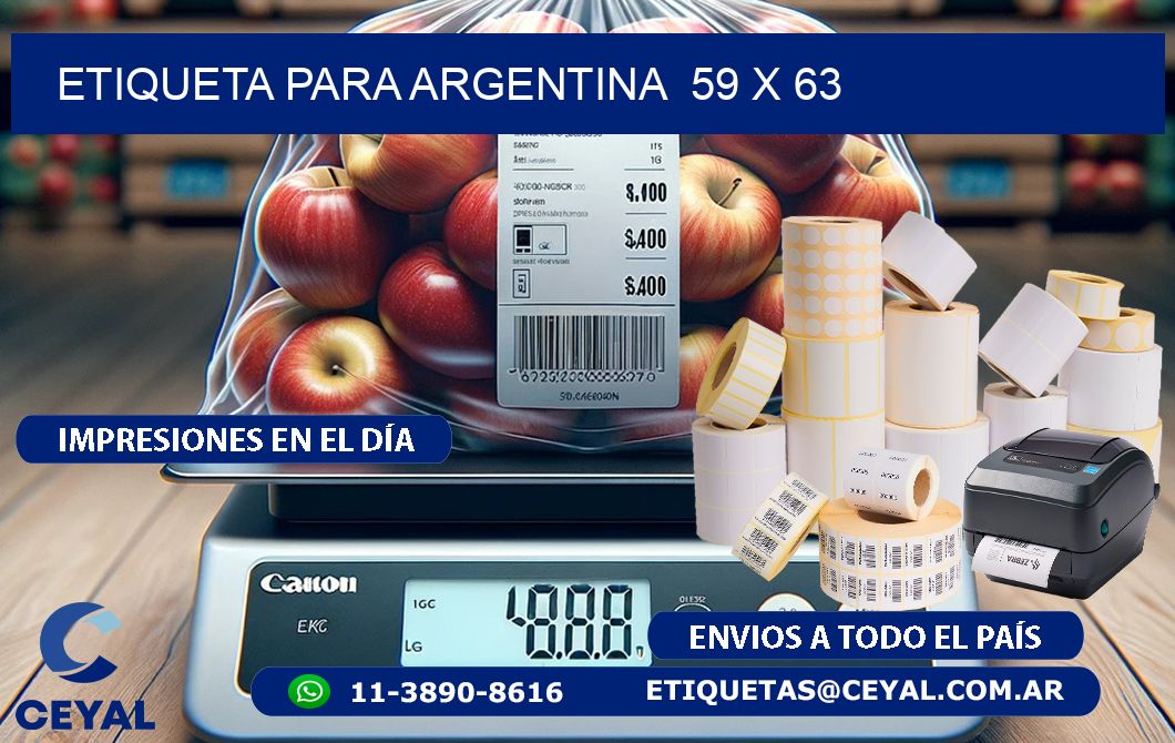 etiqueta para Argentina 59 x 63