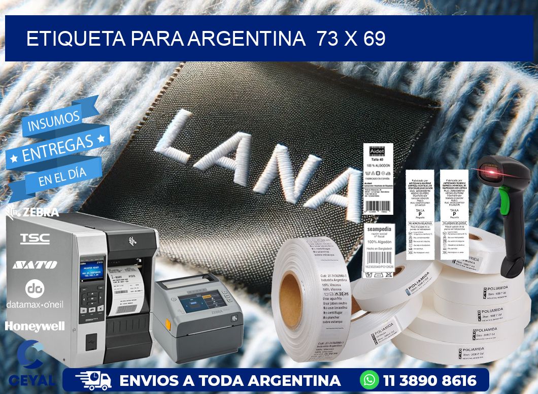 etiqueta para Argentina 73 x 69