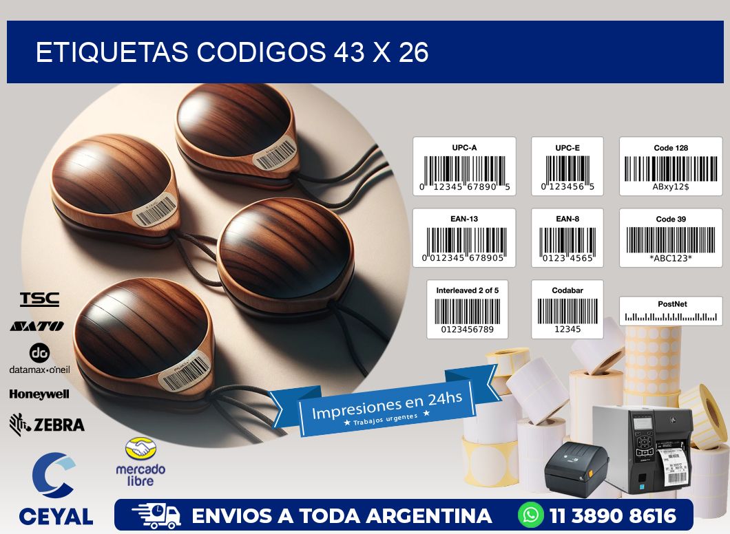 etiquetas codigos 43 x 26