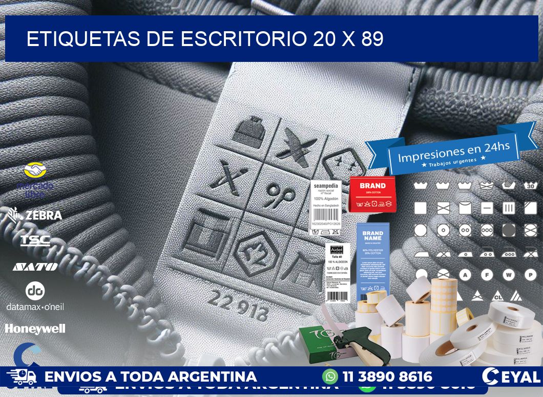 etiquetas de escritorio 20 x 89