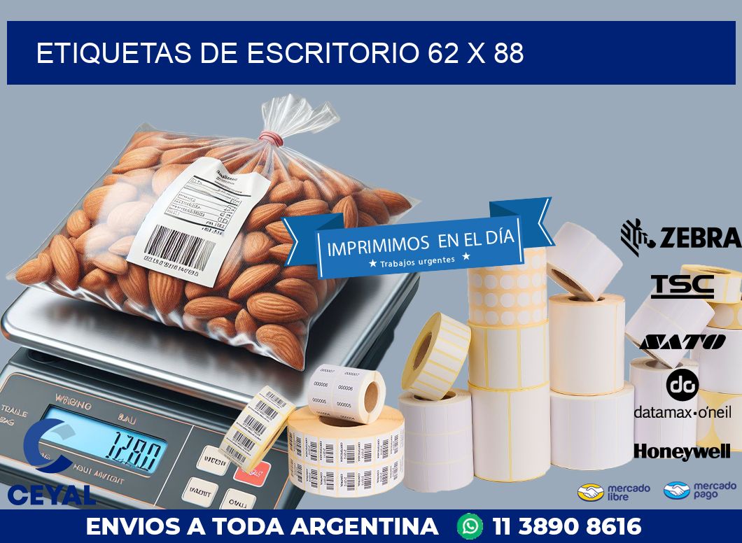 etiquetas de escritorio 62 x 88