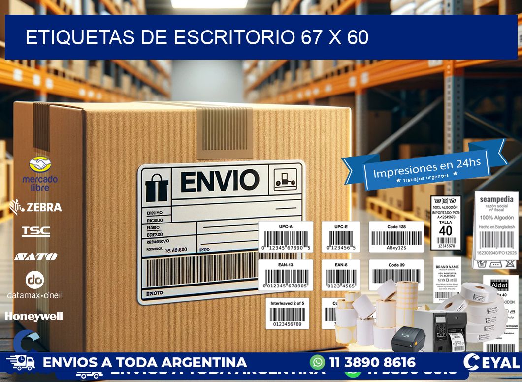 etiquetas de escritorio 67 x 60