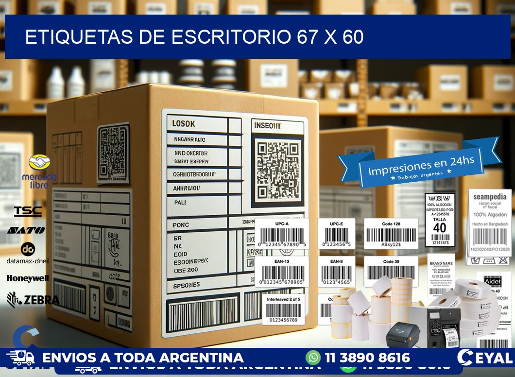 etiquetas de escritorio 67 x 60