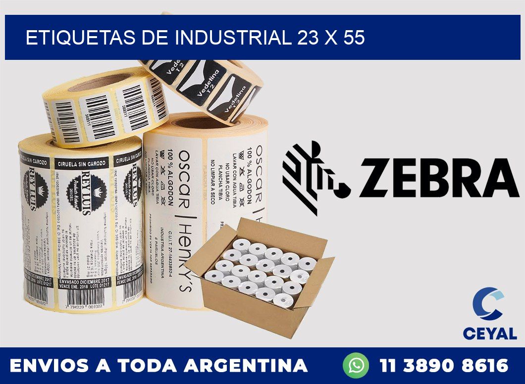 etiquetas de industrial 23 x 55
