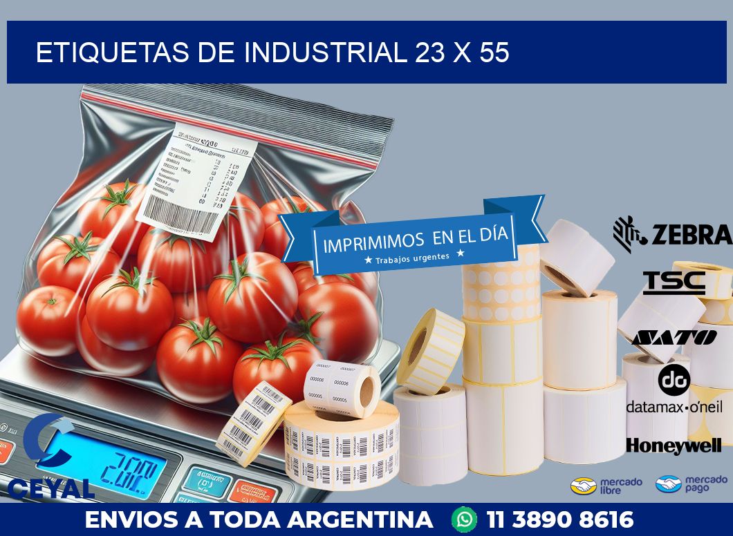 etiquetas de industrial 23 x 55