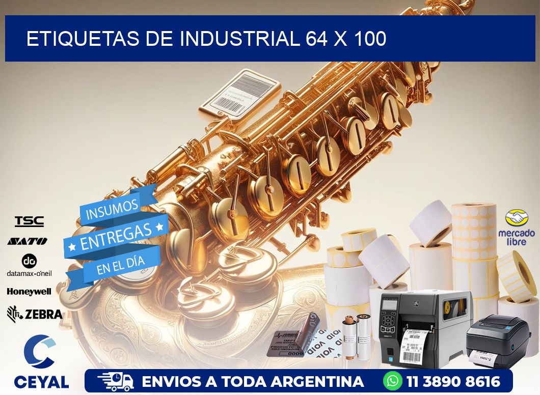 etiquetas de industrial 64 x 100