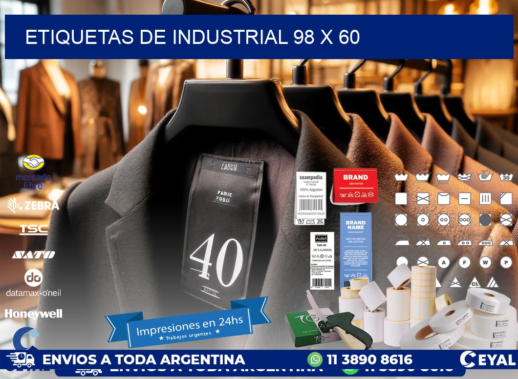 etiquetas de industrial 98 x 60