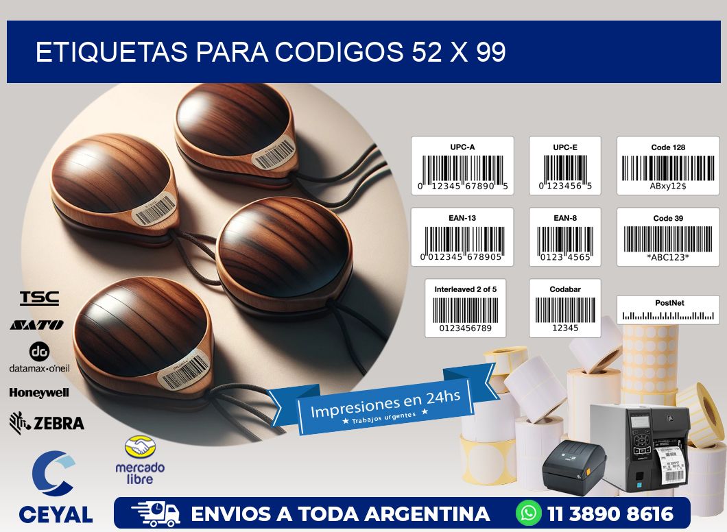 etiquetas para codigos 52 x 99