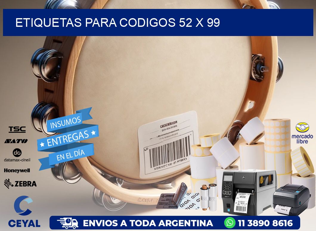 etiquetas para codigos 52 x 99