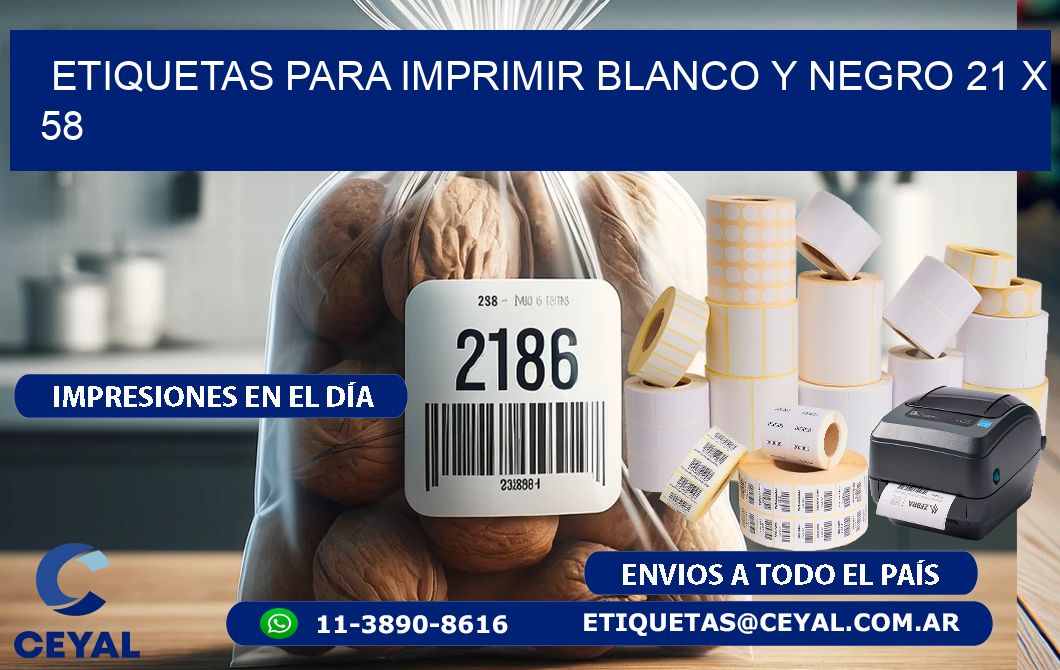 etiquetas para imprimir blanco y negro 21 x 58