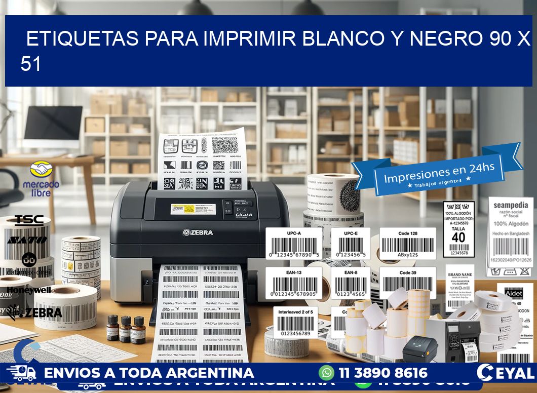 etiquetas para imprimir blanco y negro 90 x 51