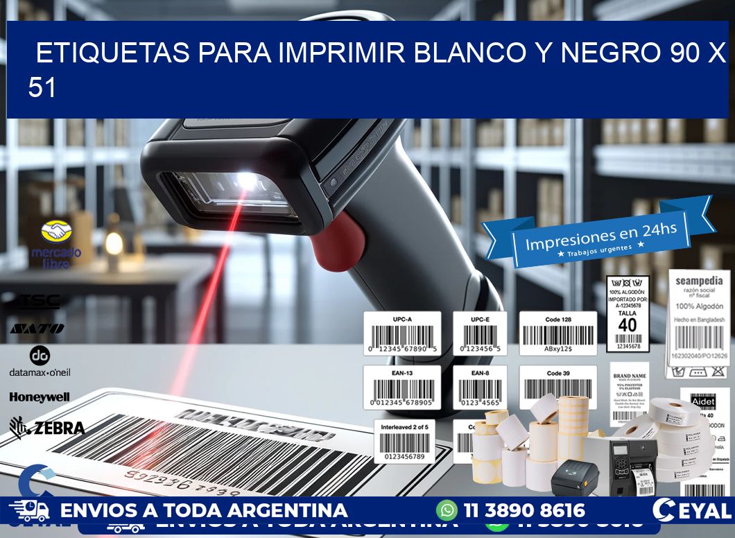 etiquetas para imprimir blanco y negro 90 x 51