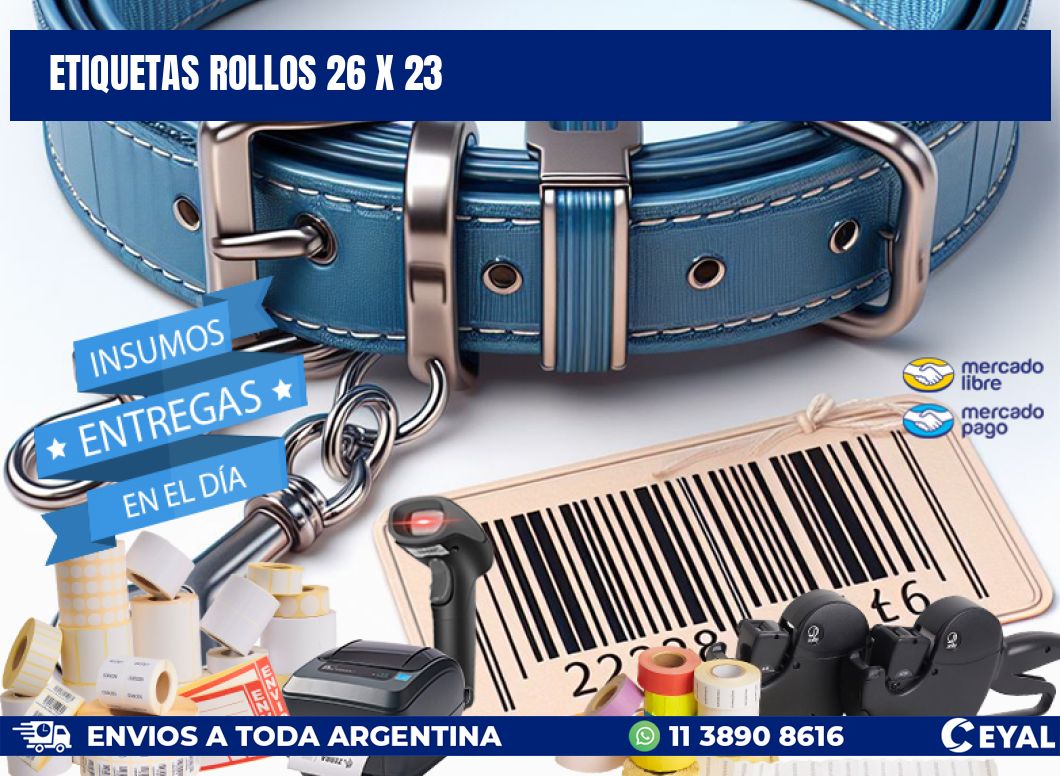etiquetas rollos 26 x 23