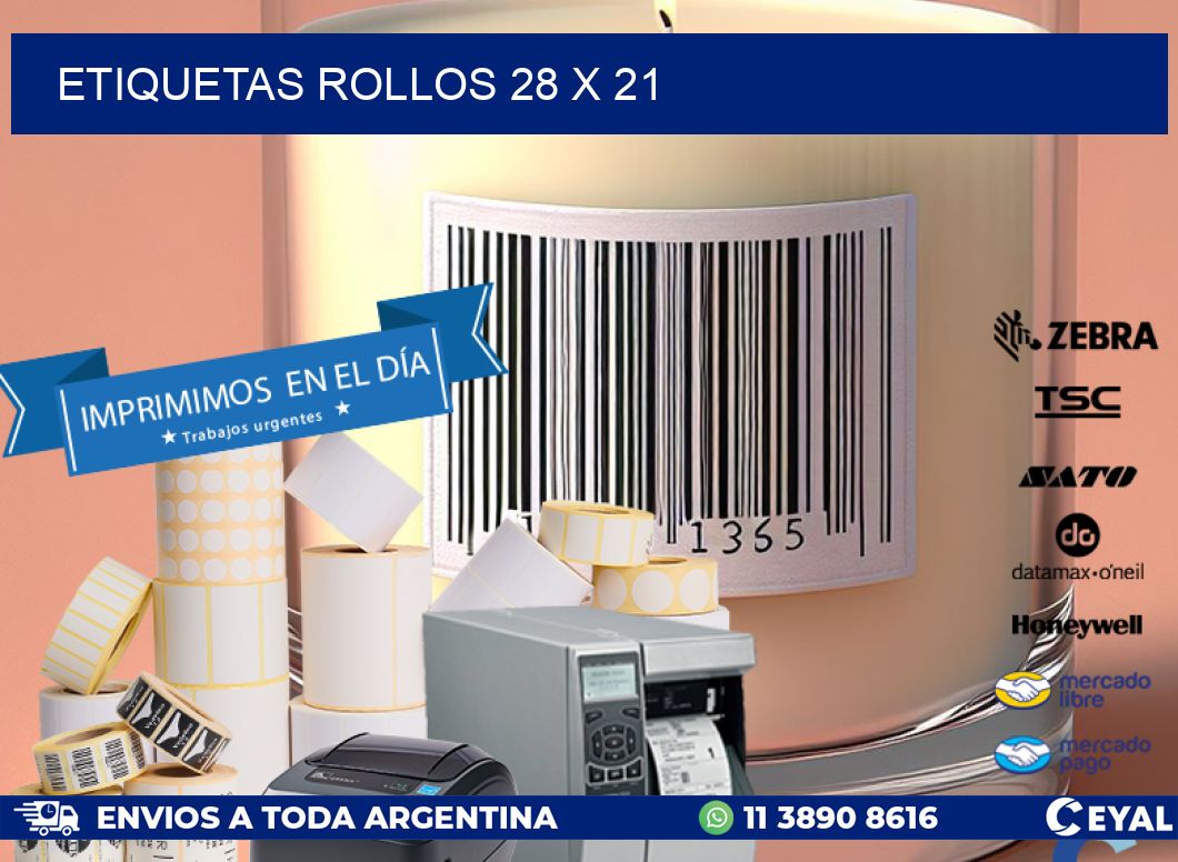 etiquetas rollos 28 x 21