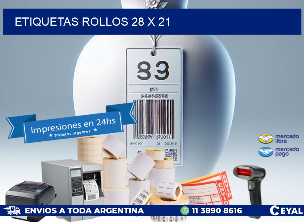 etiquetas rollos 28 x 21