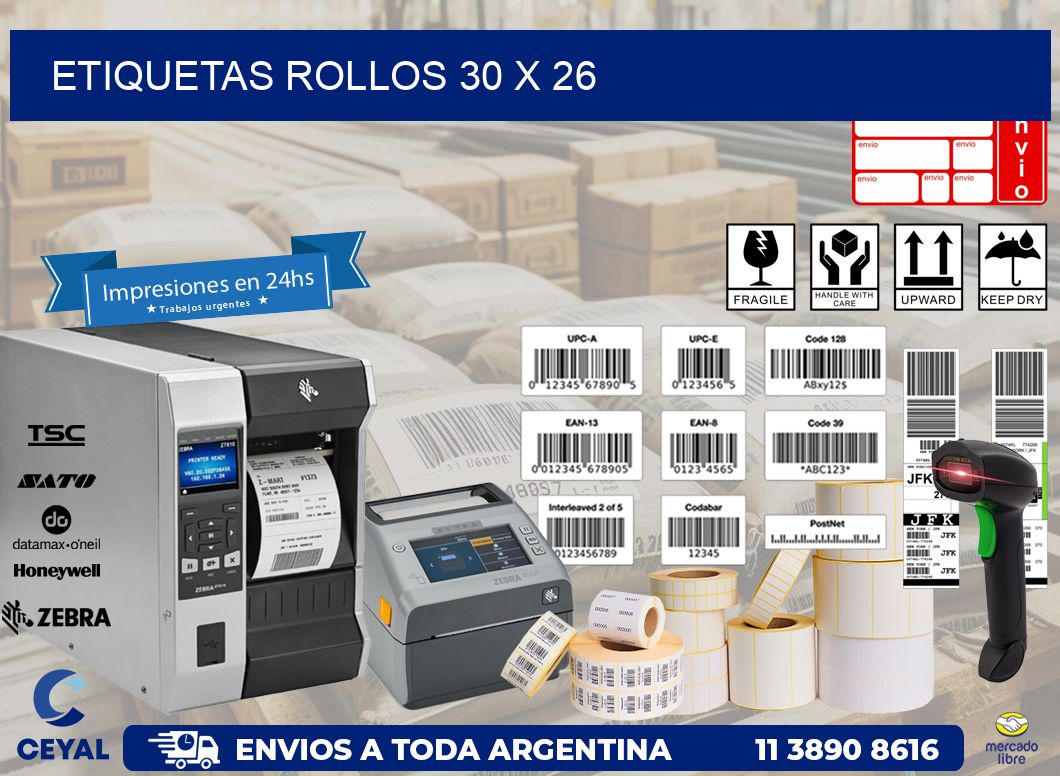 etiquetas rollos 30 x 26