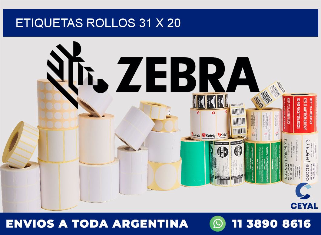etiquetas rollos 31 x 20