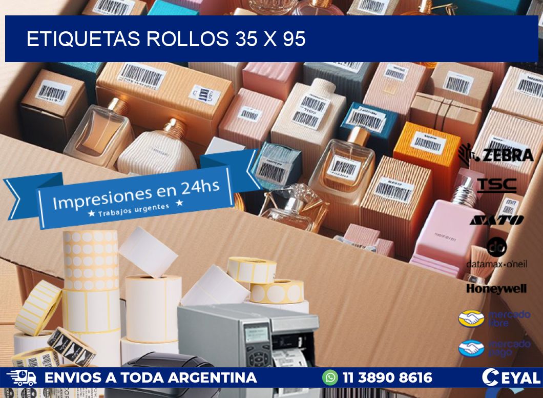 etiquetas rollos 35 x 95