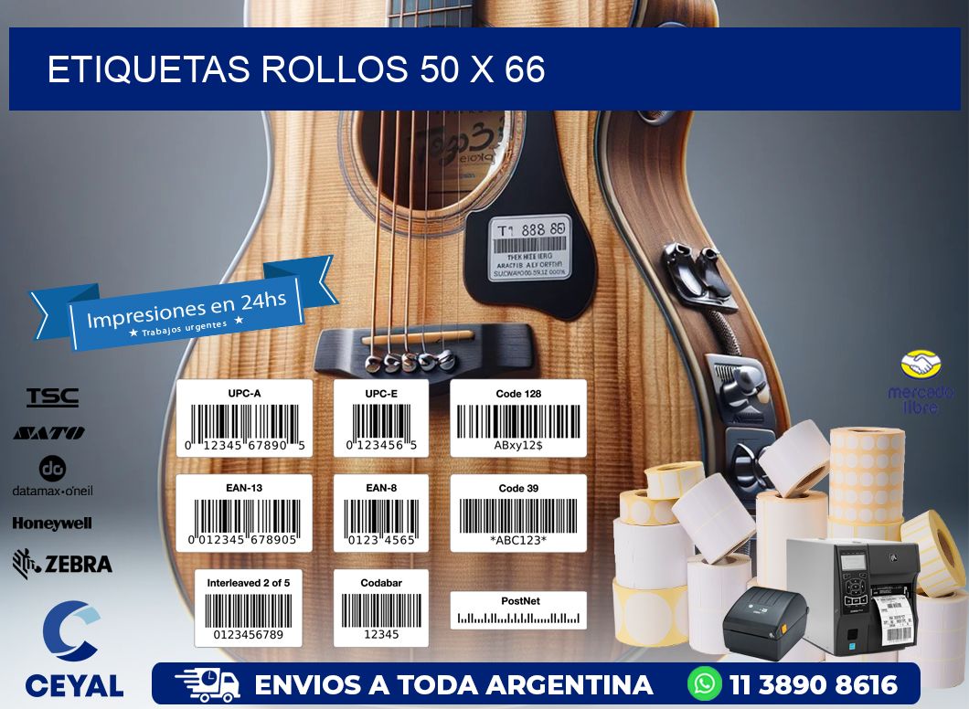 etiquetas rollos 50 x 66