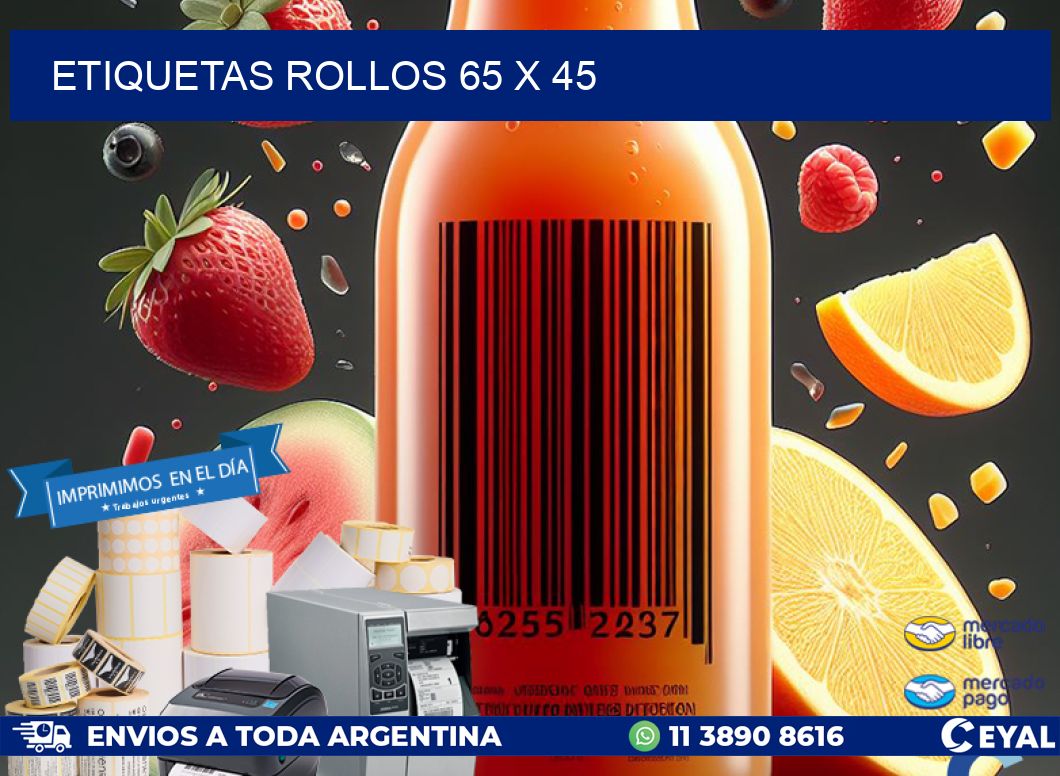 etiquetas rollos 65 x 45