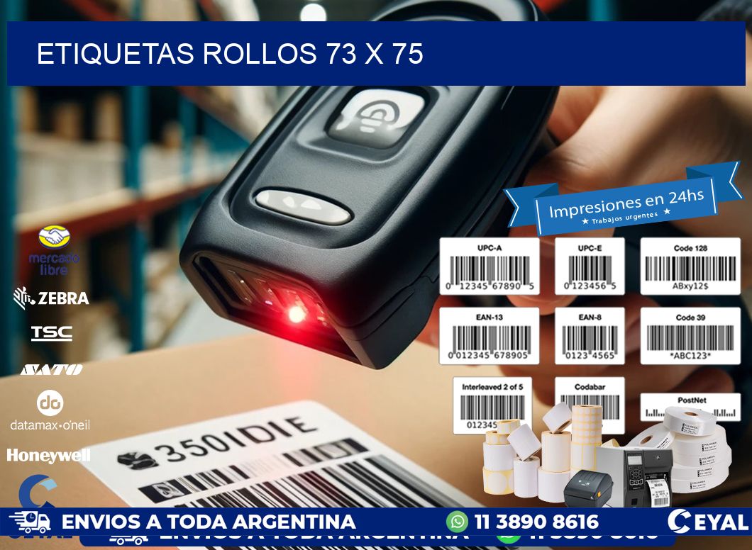 etiquetas rollos 73 x 75