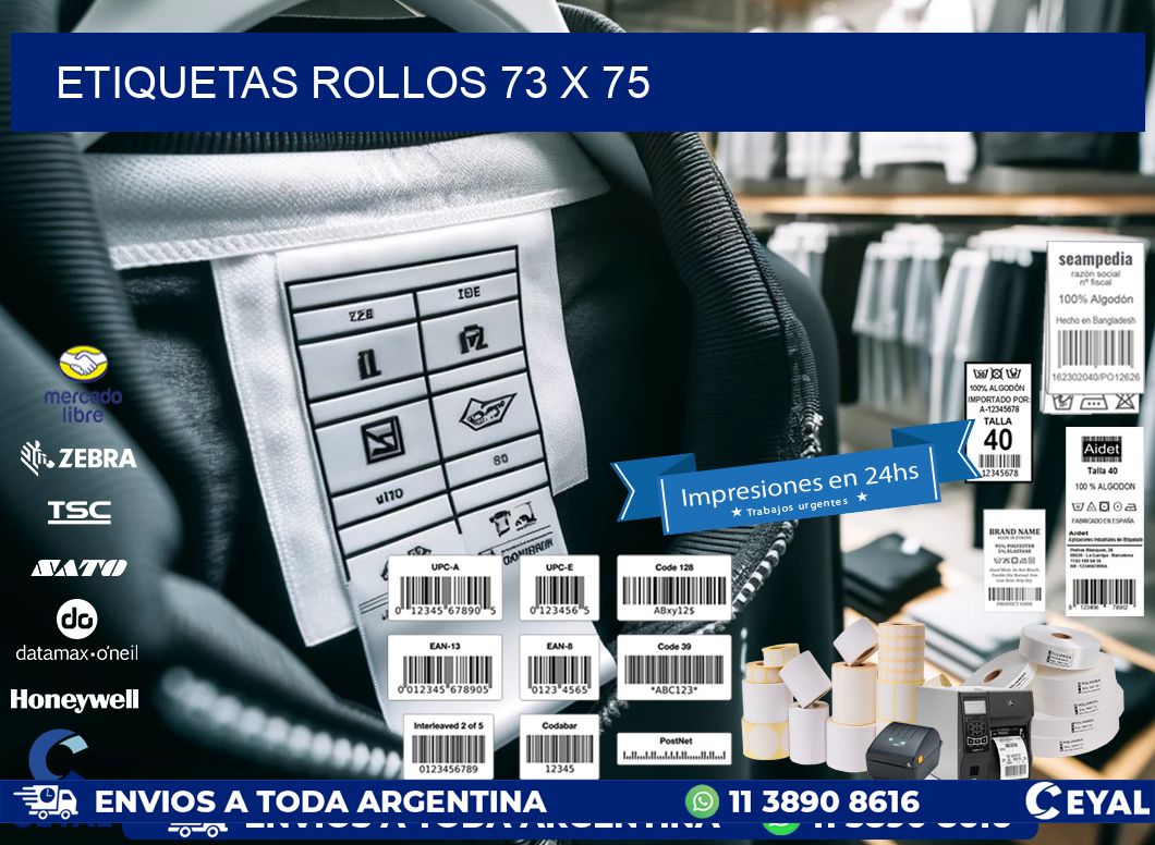etiquetas rollos 73 x 75