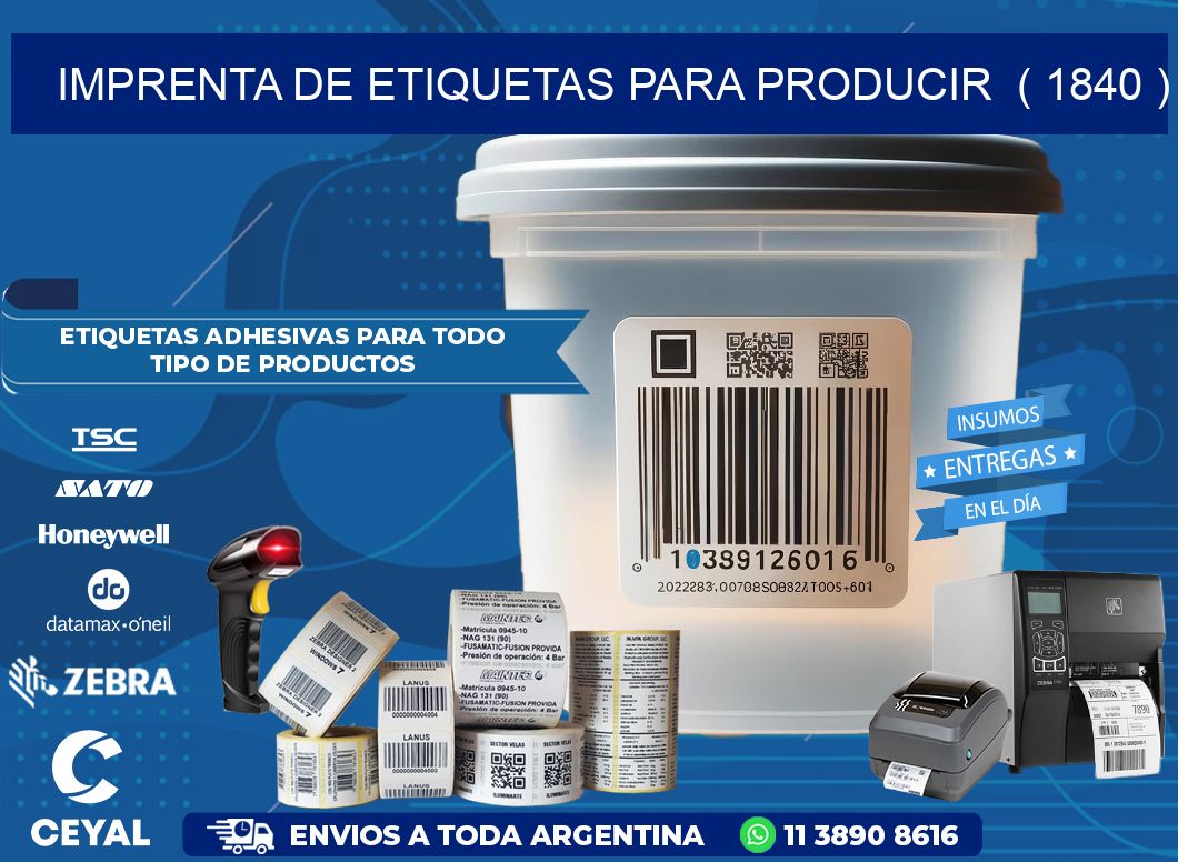 imprenta de etiquetas para producir  ( 1840 )