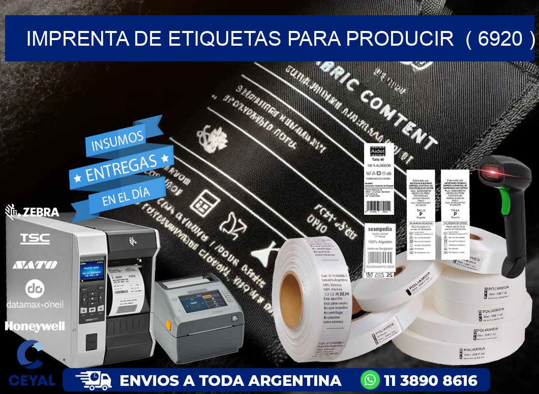 imprenta de etiquetas para producir  ( 6920 )