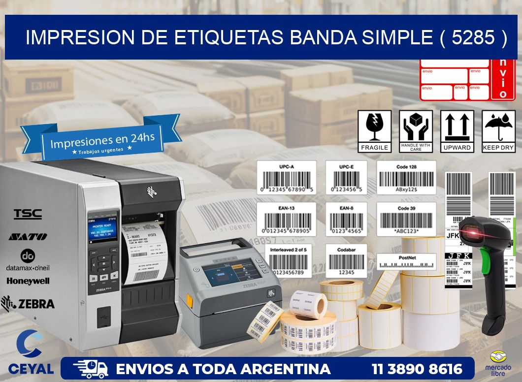 impresion de etiquetas banda simple ( 5285 )