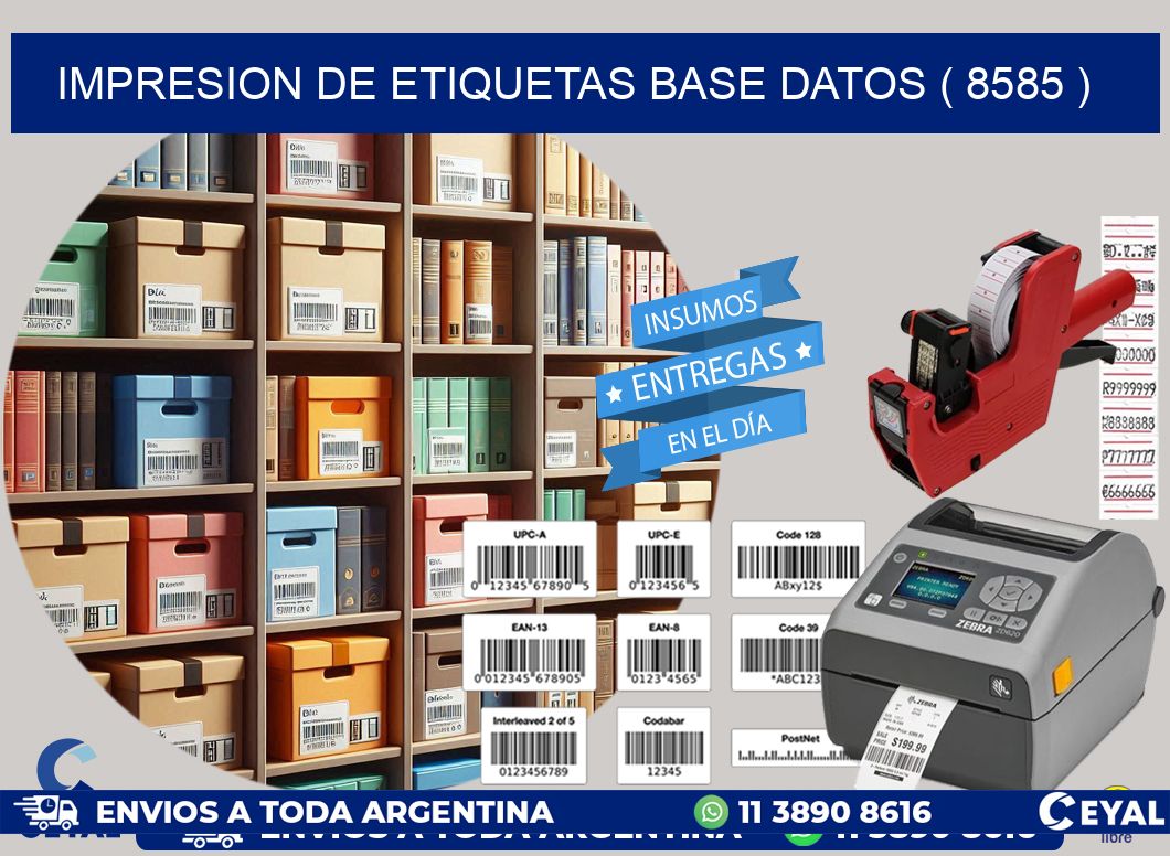 impresion de etiquetas base datos ( 8585 )