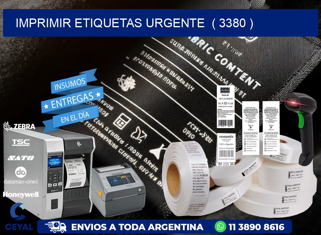 imprimir etiquetas urgente ( 3380 )