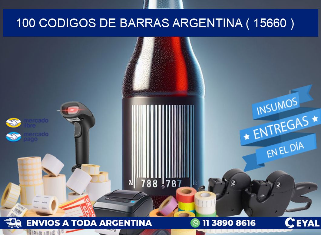100 codigos de barras argentina ( 15660 )