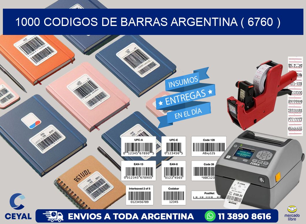 1000 codigos de barras argentina ( 6760 )