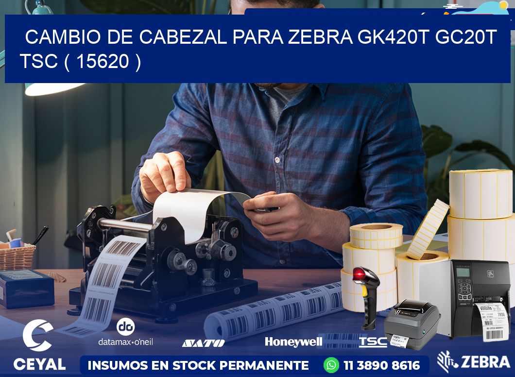 CAMBIO DE CABEZAL PARA ZEBRA GK420T GC20T TSC ( 15620 )