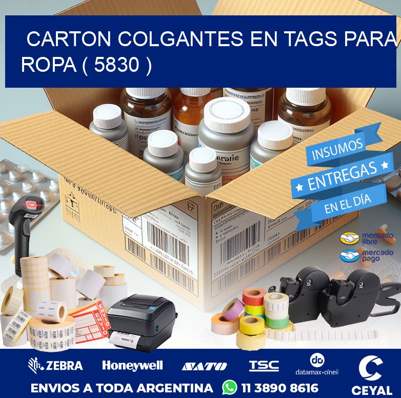 CARTON COLGANTES EN TAGS PARA ROPA ( 5830 )