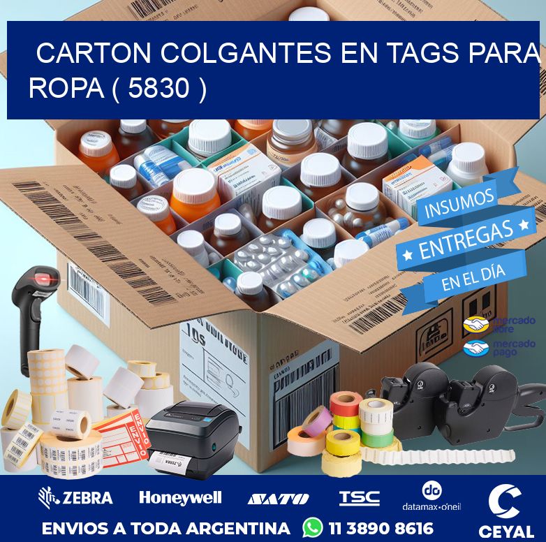CARTON COLGANTES EN TAGS PARA ROPA ( 5830 )