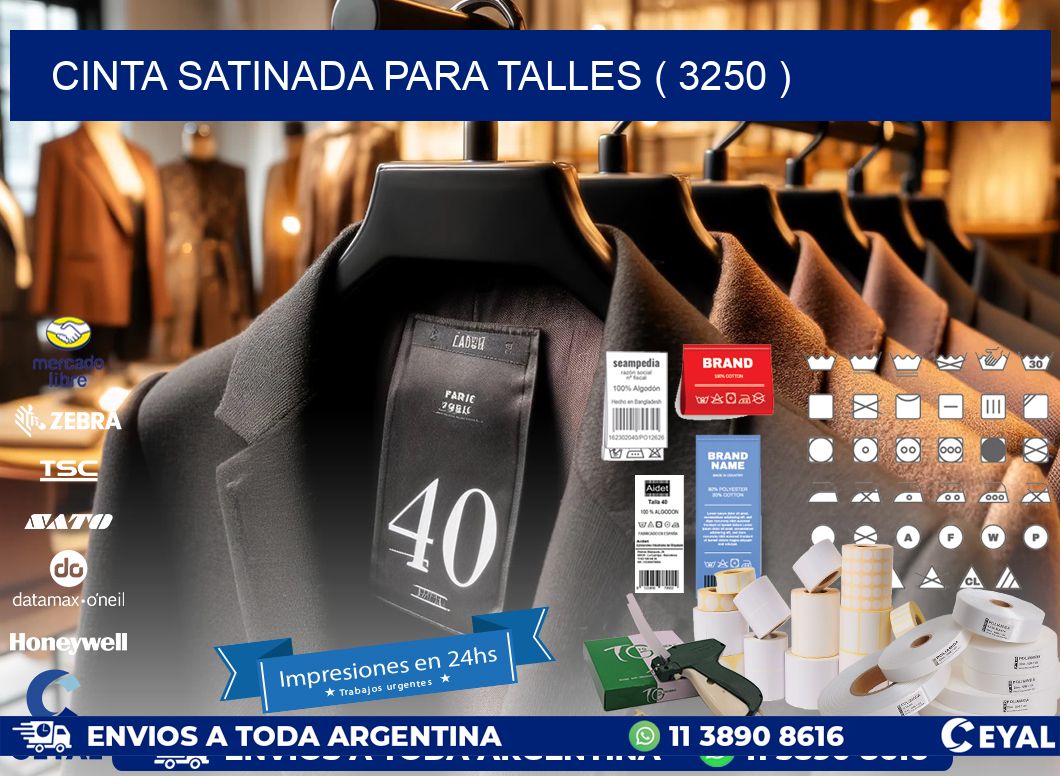 CINTA SATINADA PARA TALLES ( 3250 )