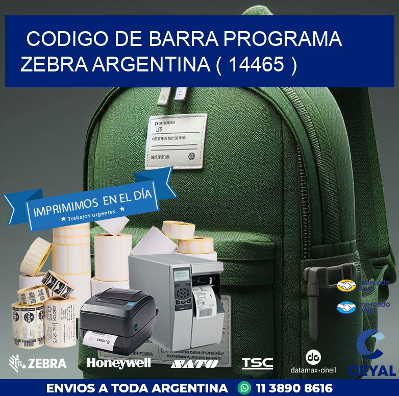 CODIGO DE BARRA PROGRAMA ZEBRA ARGENTINA ( 14465 )