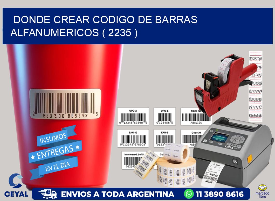 DONDE CREAR CODIGO DE BARRAS ALFANUMERICOS ( 2235 )