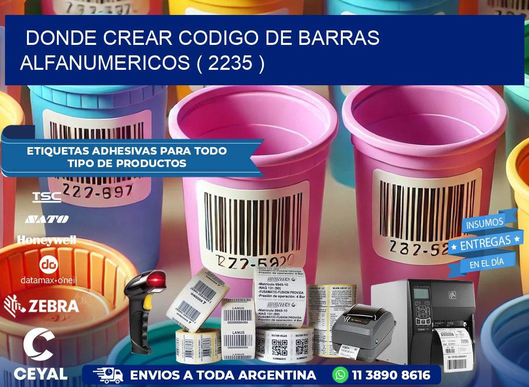 DONDE CREAR CODIGO DE BARRAS ALFANUMERICOS ( 2235 )