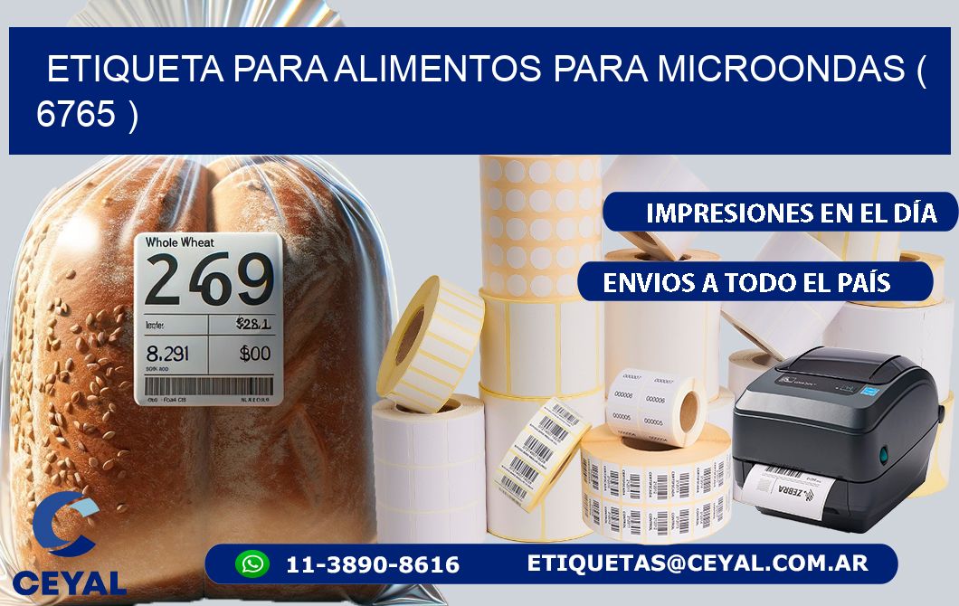 ETIQUETA PARA ALIMENTOS PARA MICROONDAS ( 6765 )