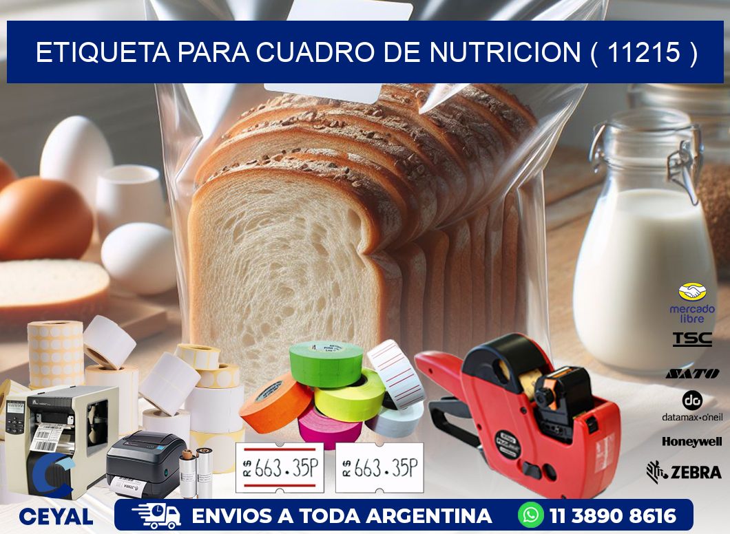 ETIQUETA PARA CUADRO DE NUTRICION ( 11215 )