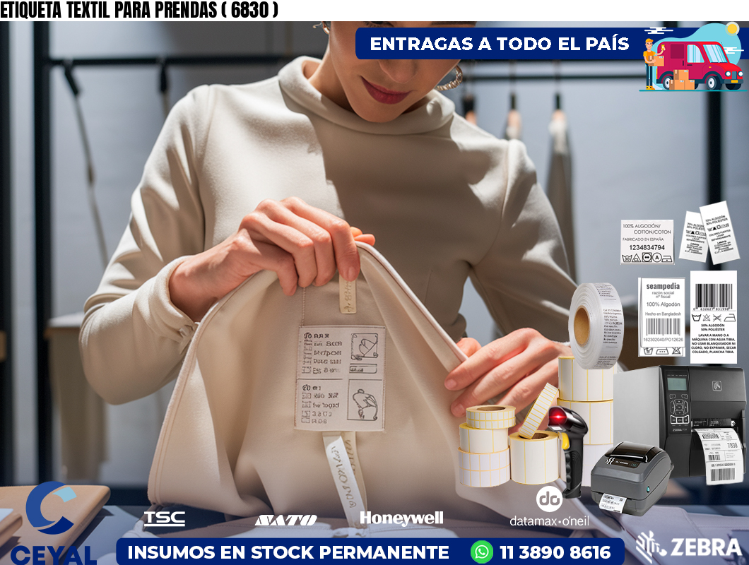 ETIQUETA TEXTIL PARA PRENDAS ( 6830 )