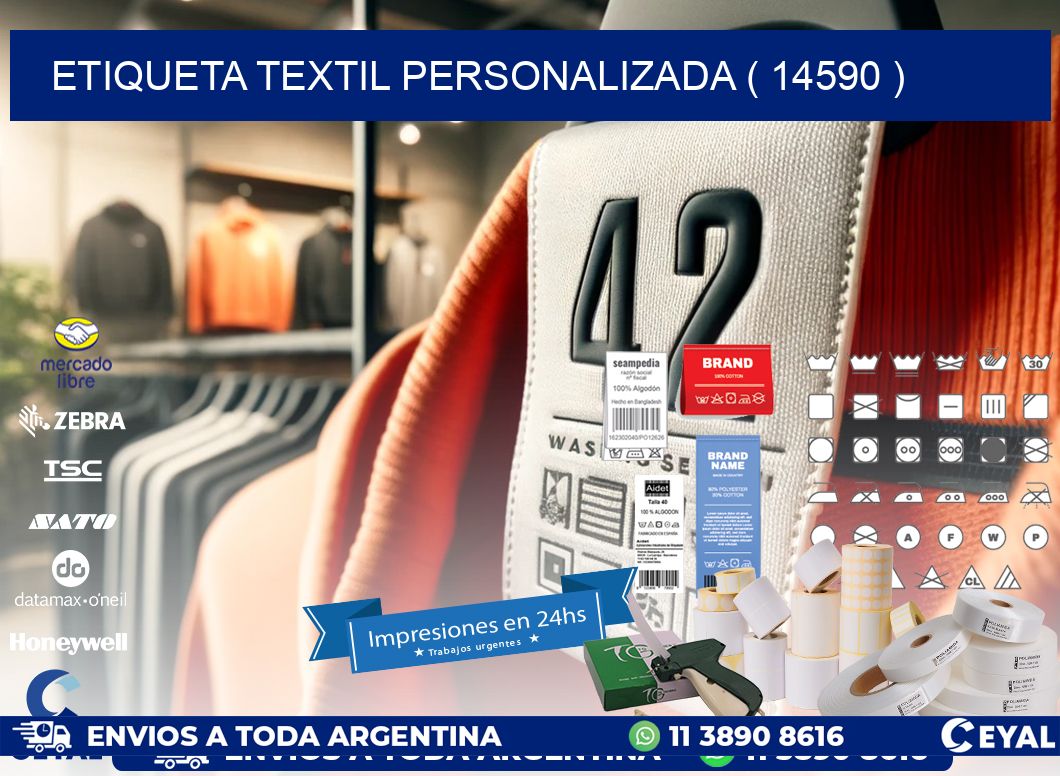 ETIQUETA TEXTIL PERSONALIZADA ( 14590 )